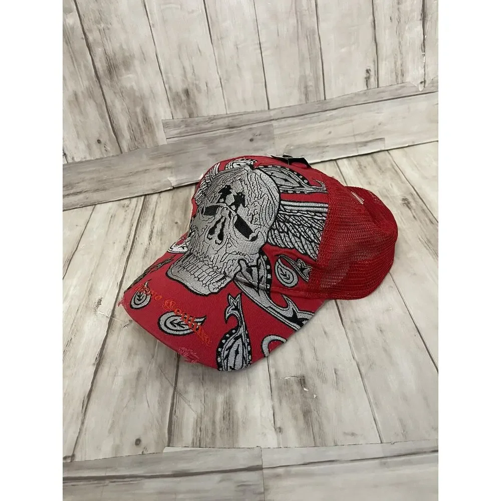 Xtreme Couture Hat Mens Skull Embroidered Red Cap Unisex One Size A1